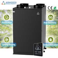 Système de ventilation à récupération de chaleur, système de ventilation mécanique, système HVAC, ventilation d'air frais domestique, ERV avec pompe à chaleur