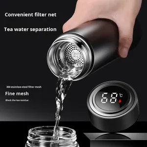 Botella de Agua de Doble Capa con Aislamiento al Vacío, Taza Térmica de Acero Inoxidable con Indicador de Temperatura para Bebidas Calientes - Product Image 4