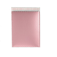 Enveloppes en plastique métallisé rose doré imprimées sur mesure, enveloppes à bulles rembourrées pour l'envoi postal