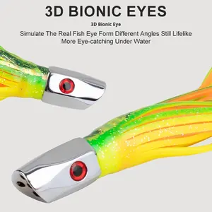 Esca Artificiale Morbida da Pesca <span class=keywords><strong>in</strong></span> <span class=keywords><strong>Mare</strong></span> 8 Pollici 76g, Simulazione Calamaro Grande per Pesca a Traina, Esca per Tonno con Gonna, Acqua Salata - Product Image 2