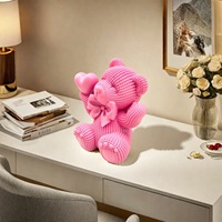 Sculpture en résine d'ours créative en perles, décoration pour salon, armoire à vin, entrée, meuble TV, artisanat de bureau pour nouvelle maison