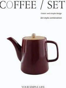 Cafetera de Cerámica de Gran Capacidad <span class=keywords><strong>con</strong></span> Diseño Nórdico, Accesorio para <span class=keywords><strong>Café</strong></span> y Té, Tetera <span class=keywords><strong>con</strong></span> Tapa - Product Image 3