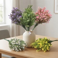Plante artificielle colorée de haute qualité Bouquet élégant de fleurs et de feuilles artificielles pour les décorations de mariage de Thanksgiving