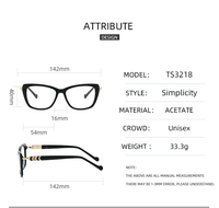 3218 Nouvelles montures optiques anti-lumière bleue pour femmes en TR90 de haute qualité, prix d'usine en gros, logo personnalisé, stock disponible