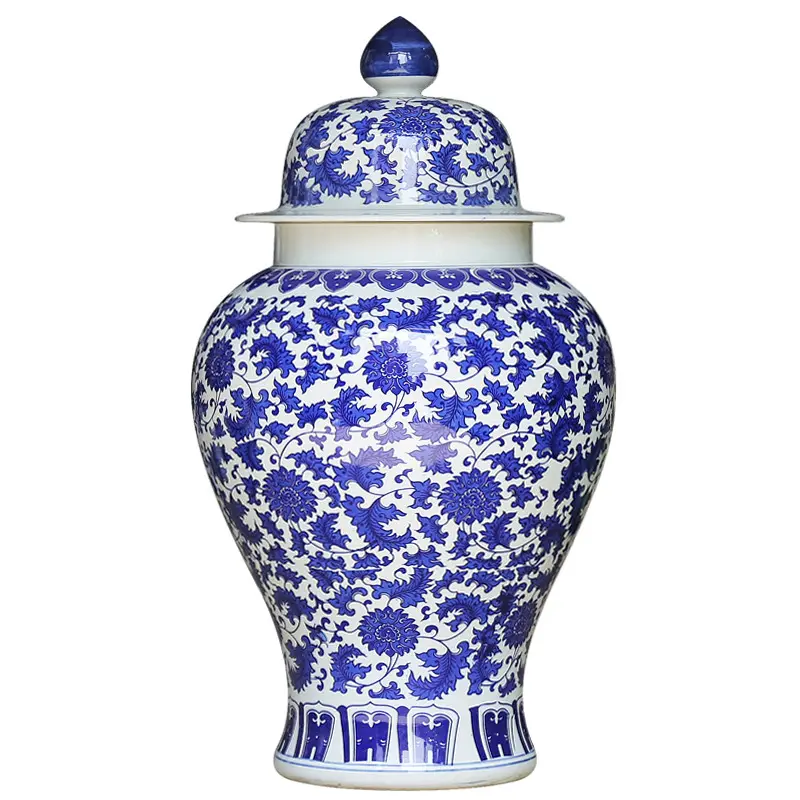 Benutzer definierte Wohnkultur blau und weiß Porzellan Chinoiserie Blumenvase antiken chinesischen Stil traditionelle Keramik vase