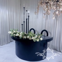 Mesa de Boda Moderna de Acero Inoxidable Negro para Eventos de Novios
