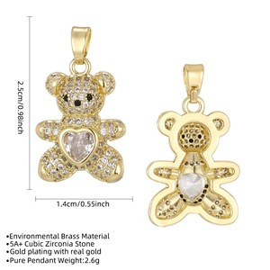Joyería de Circonio con Microincrustaciones, Estilo Europeo y Americano, Muy Vendida, Linda Collar con Colgante de Oso, Cadena Versátil - Product Image 4