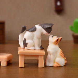 Figurines en résine de chat de dessin animé simulé, miniatures, breloques animales, ornements pour décorations de paysage, accessoires de bricolage - Product Image 4
