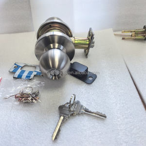 UL ANSIグレード2プライバシー管状レバーハンドルボールラウンドノブロックセット防水キーロックホテルのメインドア用 - Product Image 2