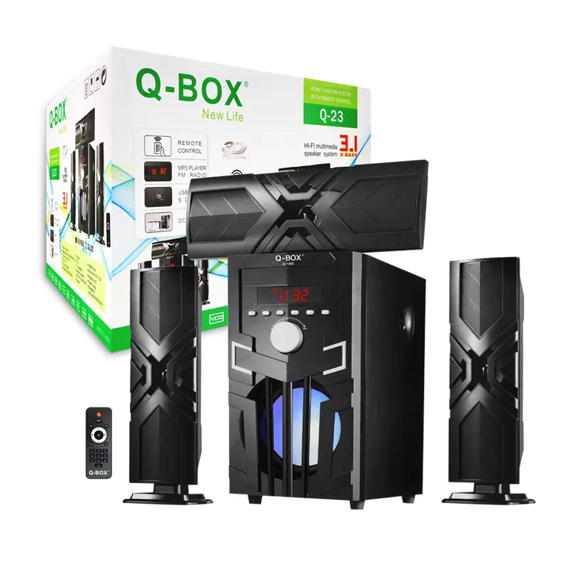 Q-BOX Q-23 New 15 inch subwoofer speaker 3 inch speaker best quality sound setup in dubai