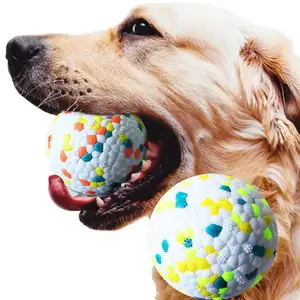 Evcil köpekler katı lastik top sıçrama patlamış mısır topları oyuncaklar ısırma eğitim topları