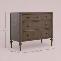 Commode à 3 tiroirs en chêne massif de haute qualité, bois de chêne naturel, meubles de chambre à coucher
