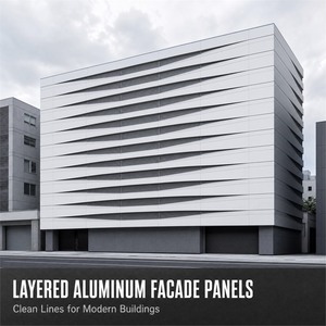 Panneaux de façade en aluminium superposés, système de revêtement mural extérieur pour bâtiments modernes - Product Image 3