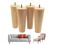 Pieds en bois, nouveau, moderne, en forme de chevet, en chêne, massif, rond, pour manger, café, pieds en bois, pour meubles de Table, vente