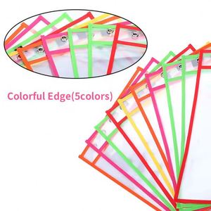Custom Price Clear <b>Plastic</b> Reusable Dry Erase <b>Pockets</b> Black Sheets for Classroom Use Teacher Supplies Office & School Supplies - Product Image 3