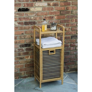 Cesto de Ropa Sucia Moderno y Ecológico con Tapa de Bambú, Asas de Transporte Fáciles, Ahorra Espacio, Esencial para el Baño y el Hogar - Product Image 6