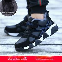 Chaussures de sport d'hiver chaudes pour garçons, doublées de polaire, épaisses, chaussures de course en peluche pour grands enfants, pour garçons et filles