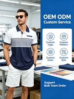 Nouvelle Arrivée 2026 – Chemise Homme Imprimée Rayée Patchwork 100% Polyester Respirante Manches Courtes Décontractée Golf OEM ODM Logo Personnalisé