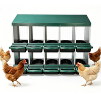 Nichoir à poules à double étage et 10 trous, boîte de ponte pour volailles à double niveau, nichoir à poules pondeuses à 10 trous