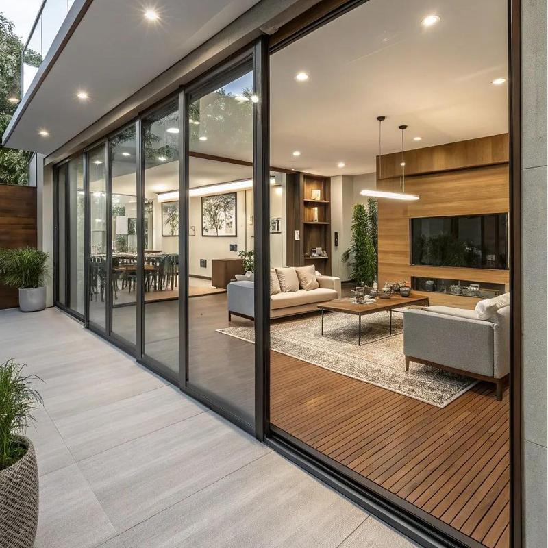 New Modern Frameless Sliding Folding Glass