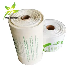 100% biodegradabile compostabile t-shirt maniglia sacchetti rotolo Pla plastica prodotti biologici sacchetti con frutta verdura rotocalco stampa