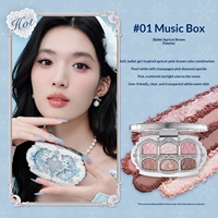 Flower Knows Nouvelle Collection Snow Ballet Palette de fards à paupières en poudre six couleurs gaufrées, soyeux satiné, waterproof 6,5g