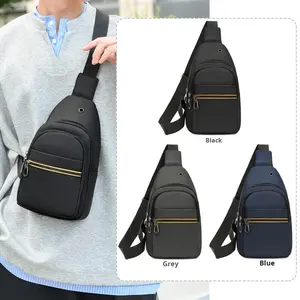 Sac <span class=keywords><strong>de</strong></span> <span class=keywords><strong>poitrine</strong></span> pour homme <span class=keywords><strong>de</strong></span> loisirs en plein air, nouveau sac <span class=keywords><strong>de</strong></span> sport multifonctionnel à fermeture éclair, grande capacité, simple, à bandoulière unique, pour le cyclisme - Product Image 2