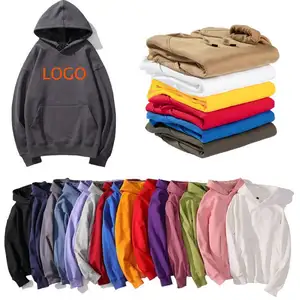 OEM Printed Embroidery Manufacturers Bulk Embroidered Wholesale High Quality Plain Essentials Blank Custom Logo Hoodie Men