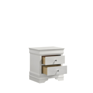Modern 2-Drawer <b>Night</b> <b>Stand</b> White Wood Storage Drawer Bedroom Furniture - Product Image 4