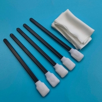 Éponge de nettoyage sans peluches à manche noir, applicateur de précision à pointe en mousse, kit de nettoyage d'imprimante avec lingettes en polyester