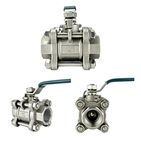 Robinet à bille sanitaire standard en acier inoxydable de 3/4 po (3 pièces) pour l'aquaculture