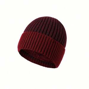 Bonnet d'hiver pour homme, nouveau style, double couche, tricoté, chaud, mélange cachemire, vente en gros - Product Image 5