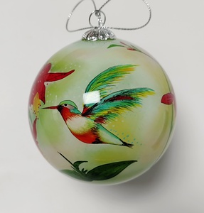 Bán buôn Chất lượng cao vẽ tay bướm thủy tinh Cây giáng sinh trang trí lễ hội Xmas bóng bauble cho trang trí nội thất - Product Image 6