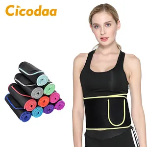 Ajustável trainer cintura logotipo personalizado com bolso mulheres sauna suor bandas doce suor cintura aparador para esportes fitness treino