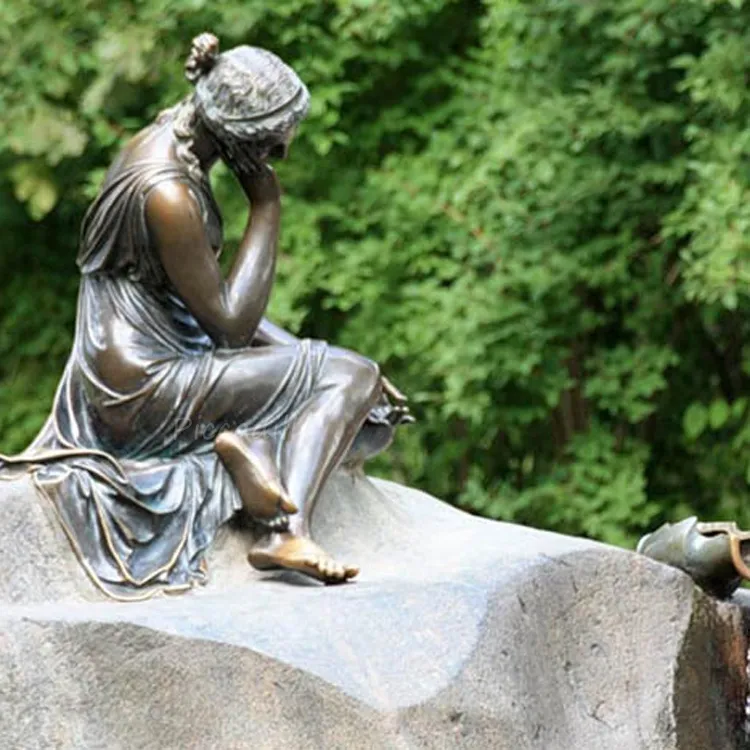 Gute Qualität Fabrik direkt Frauen Brunnen Bronze Skulptur für Garten dekor