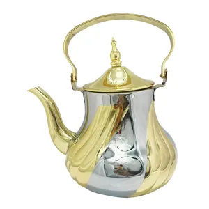 Роскошный чайник из нержавеющей стали, арабский кофейный чайный набор, горшки, чайники, лучший продавец, кухонный Золотой, серебристый дизайн