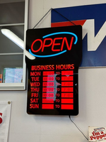 Panneau d'affichage des heures d'ouverture des commerces à LED mural, programmable, affichage numérique de l'heure, panneau lumineux ouvert pour magasin de détail, bar, café