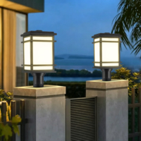 Iluminación LED Exterior Moderna, Funcional, Resistente a la Intemperie IP44, 50000 Horas de Duración, Lámpara de Pilar Cuadrada de Aluminio Negro para Puerta Exterior