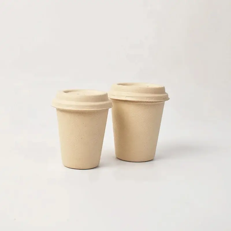 Taza de café de papel impresa personalizada con doble pared y tapa