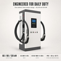 Station de recharge rapide DC double pistolet 120 kW CCS2 pour véhicules électriques, chargeur OCPP 1.6 pour parking commercial