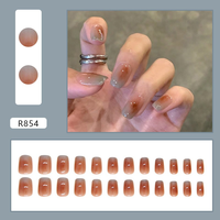 24 Pièces Ongles à Coller de Haute Qualité avec Gel, Faux Ongles Marque Privée, Ongles Acryliques Personnalisés Couverture Complète, Vente en Gros