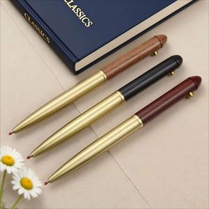 Wholesale Custom High End Wooden Ballpoint <b>Pens</b> 0.5MM Enduring Education Industry Gifts Bullet Shaped <b>Multi</b>-<b>Colored</b> Ink Black - Product Image 2