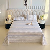 Parure de lit rustique 100 % coton tissé, résistante à la décoloration, confortable, 4 pièces