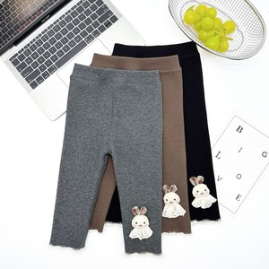 Leggings pour bébés filles et tout-petits, doublés polaire, à motif lapin en peluche, à carreaux, avec oreilles en dentelle, collection automne-hiver, vente en gros, boutique, personnalisables - Product Image 1