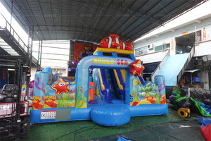 Lilytoys Nuovo Arrivo <span class=keywords><strong>Castello</strong></span> Gonfiabile Sea World con Scivolo e Combo Gonfiabile a Tema Pesce Pagliaccio per Bambini - Product Image 2