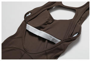 Combinaison de yoga une pièce décontractée avec logo personnalisé, dos évidé, jambe large évasée, pour la gym et le fitness - Product Image 6