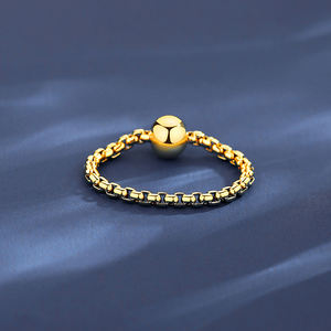 Anillo con cuentas <span class=keywords><strong>de</strong></span> <span class=keywords><strong>Metal</strong></span> para mujer y niña, joyería Coreana <span class=keywords><strong>de</strong></span> SP-LAM, Bola <span class=keywords><strong>de</strong></span> oro hecha a mano, sencillo, bonito - Product Image 4