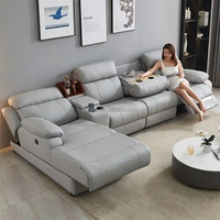 Canapé d'angle électrique intelligent en cuir, moderne, multifonctionnel, pour salon de luxe, idéal pour home cinéma - Ventes Flash