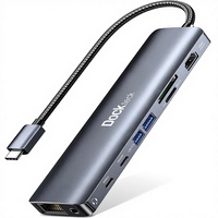 Hub USB-C 9 en 1 en alliage d'aluminium Dockteck, adaptateur multiport pour MacBook/iPad/XPS/Microsoft - En stock