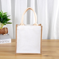 Sac fourre-tout en lin et jute personnalisé style pliant pour demoiselle d'honneur enterrement de vie de jeune fille